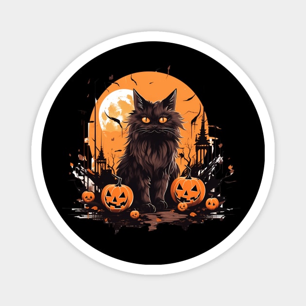 Norwegian Forest Cat Halloween, Cat Lover Magnet by logiamerch
